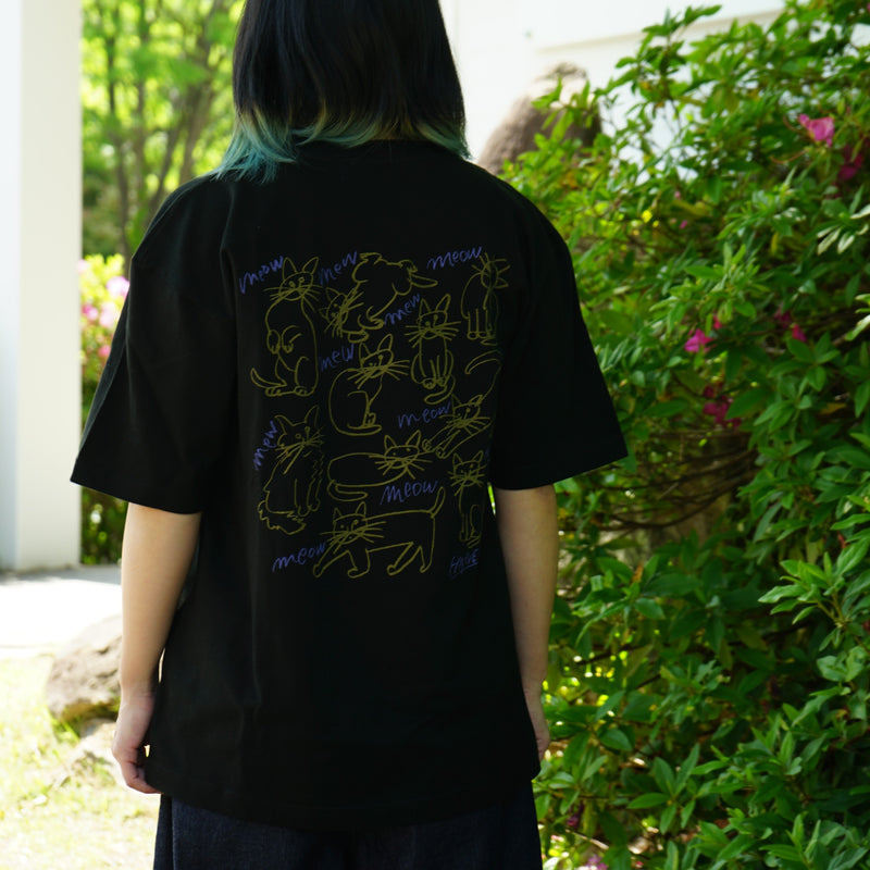 poisブラウスtee ブラック　新品未使用 HARVESTY ハーベスティ イワサトミキ PRINTED BOX TEE BACK/CAT-3