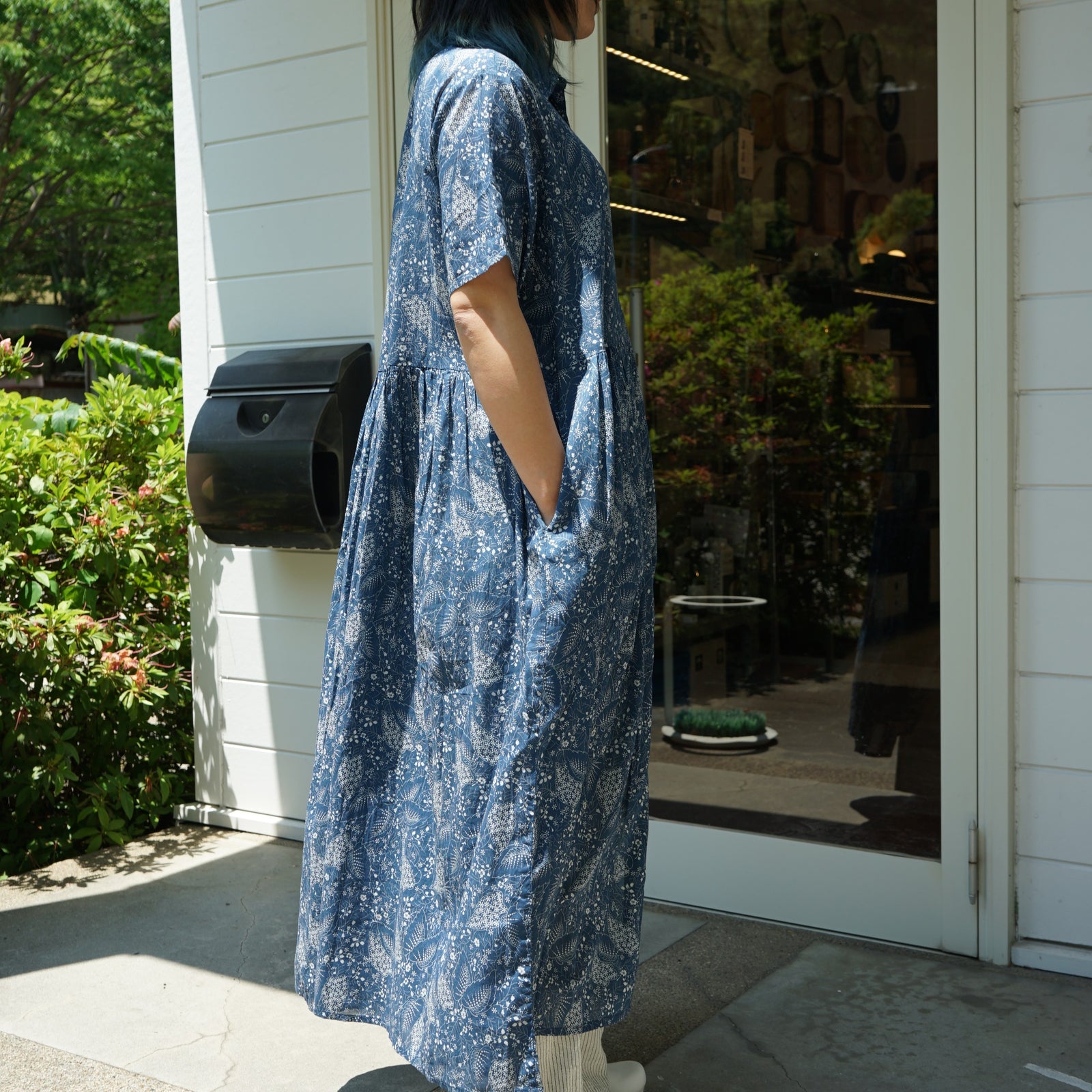 SOIL ソイル NSL26063 80s VOILE LEAF & FLOWER PRINT REGULAR COLLAR