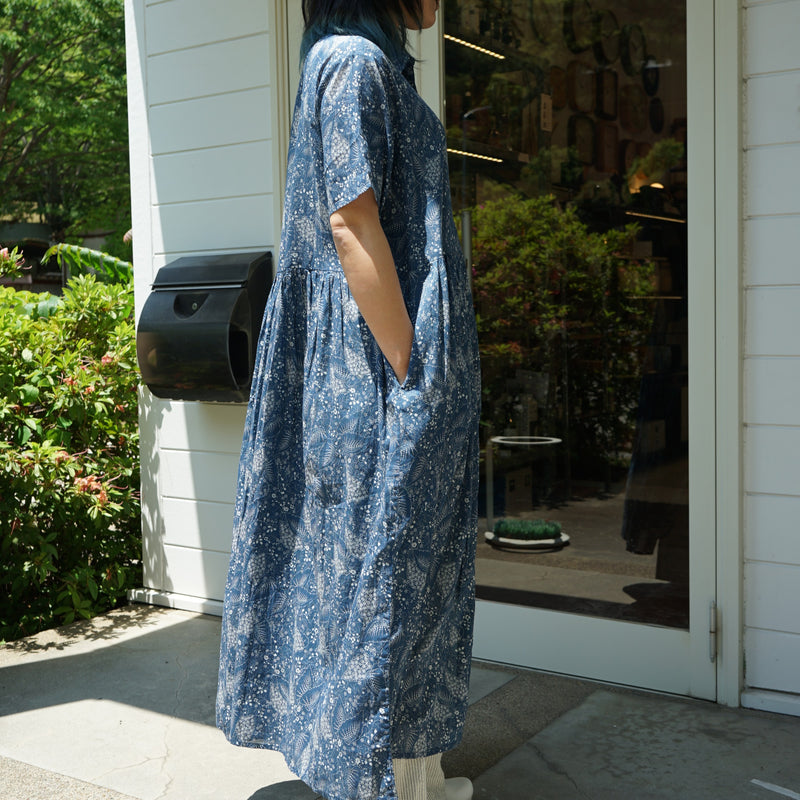 SOIL ソイル NSL26063 80s VOILE LEAF & FLOWER PRINT REGULAR COLLAR