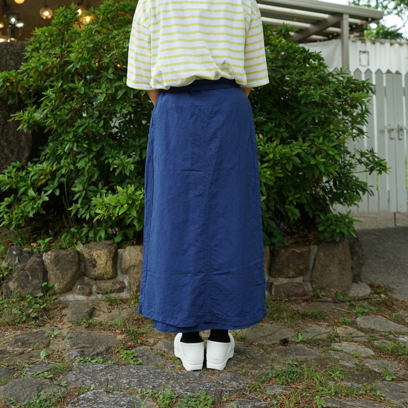 ARMEN ISNAM2403 アーメン / COTTON LONG WRAP SKIRT　巻きスカート