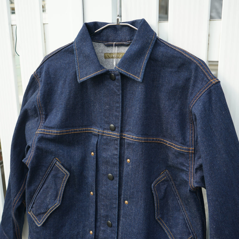 lelill レリル　プリーデッドデニムジャケット　Denim　Jacket　インディゴ