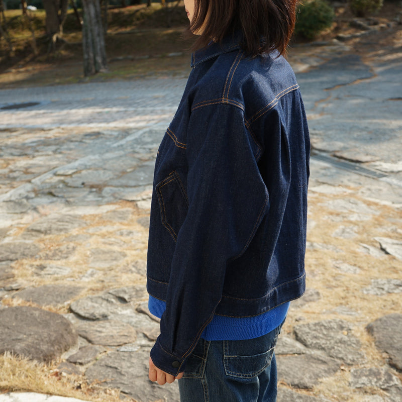 lelill レリル　プリーデッドデニムジャケット　Denim　Jacket　インディゴ