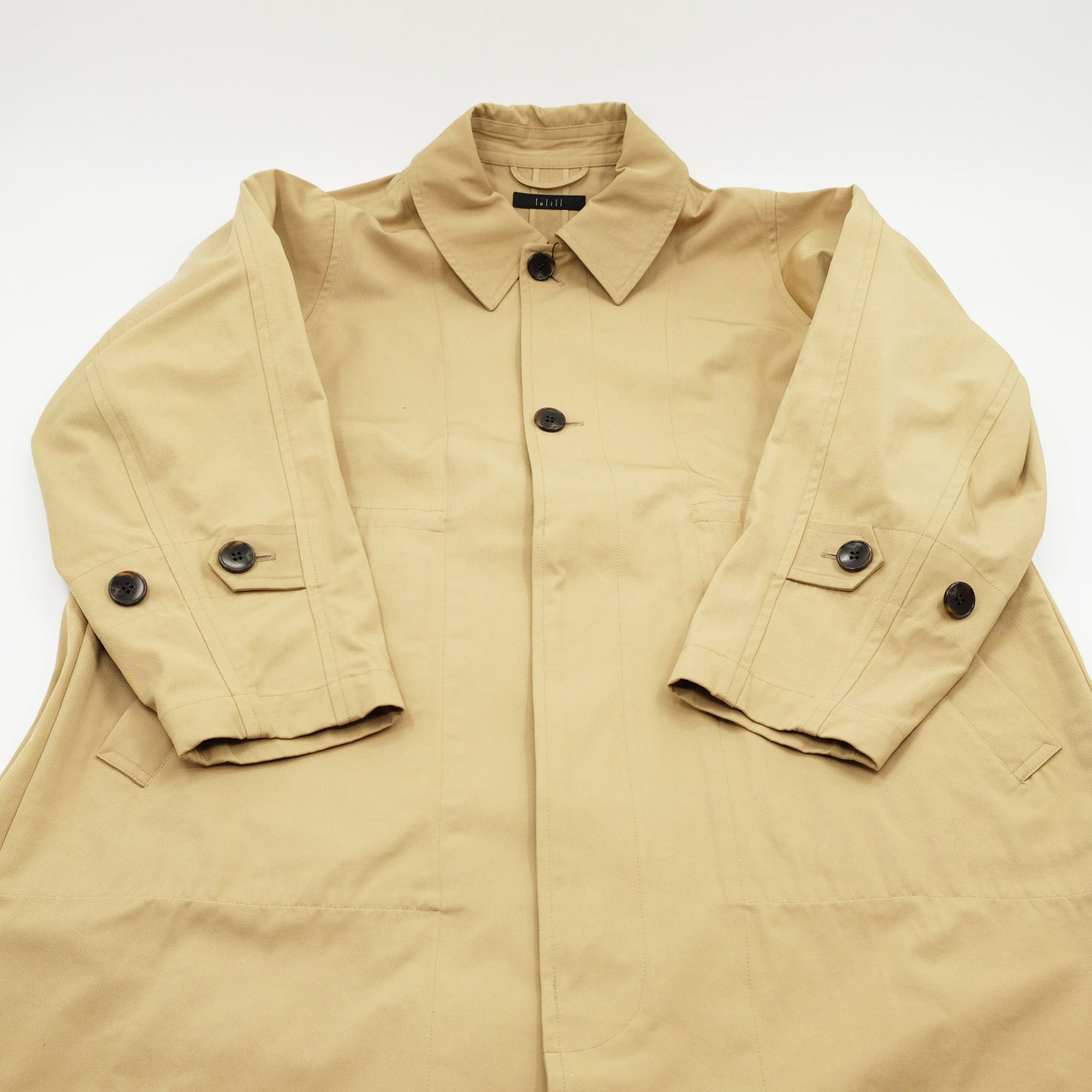 新品未使用lelile バルマカーン　ベンチレーションコート　キャメルサイズ38 lelill レリル バルマカーン ベンチレーションコート Balmacaan Coat