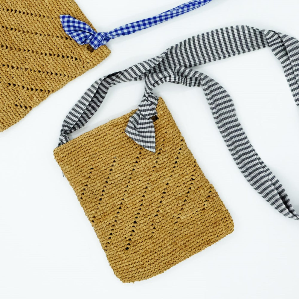 maison de soil RAFFIA SHOULDER POUCH メゾンドソエル ラフィア