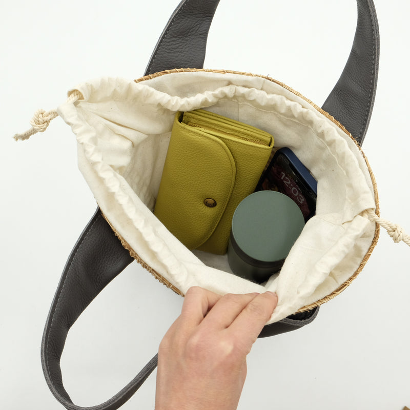CLEDRAN クレドラン　HAND＆WORK MATERIAL TOTE　カゴバッグ　NATURAL×GRAY