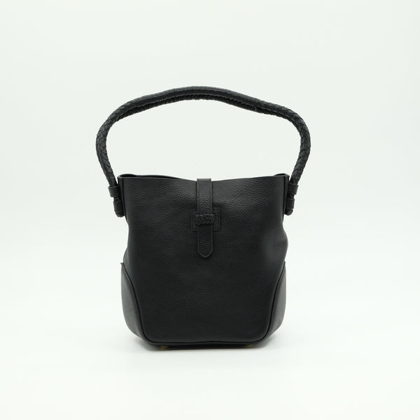masoin de soil メゾンドソイル　GRAINED LEATHER ONE HANDLE BAG　Black