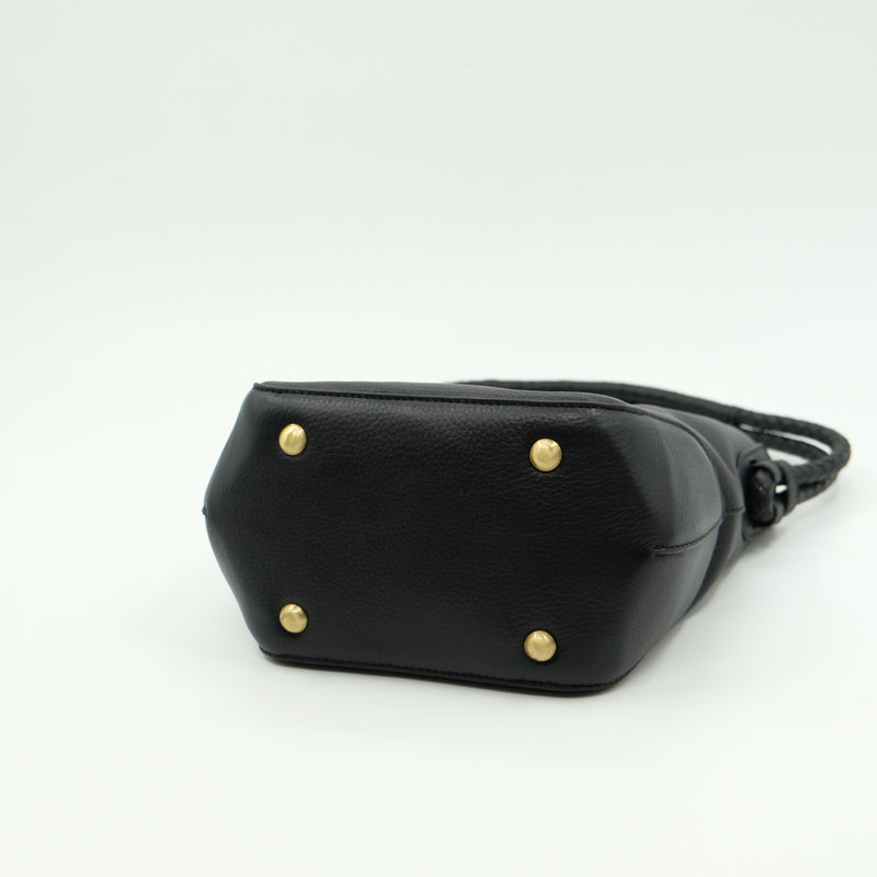 masoin de soil メゾンドソイル　GRAINED LEATHER ONE HANDLE BAG　Black