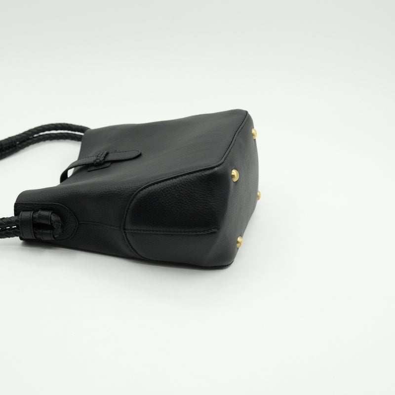 masoin de soil メゾンドソイル　GRAINED LEATHER ONE HANDLE BAG　Black