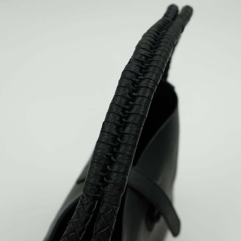 masoin de soil メゾンドソイル　GRAINED LEATHER ONE HANDLE BAG　Black