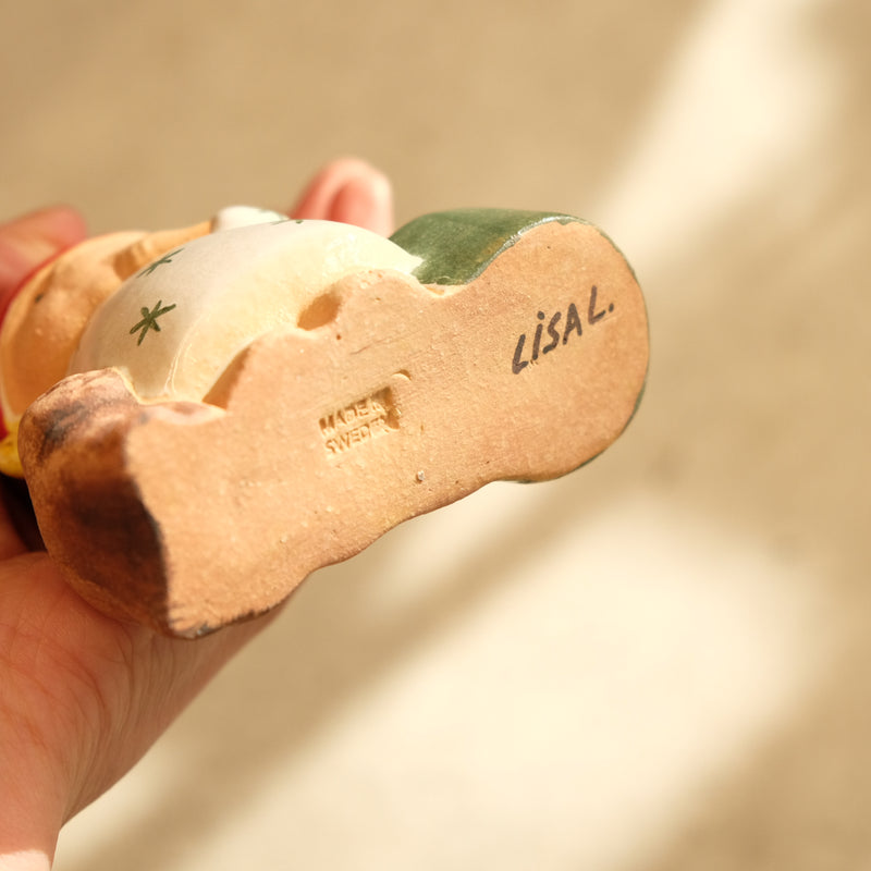 Lisa Larson　リサ・ラーソン　Santa Girl with Cat 　キャンドルスタンド