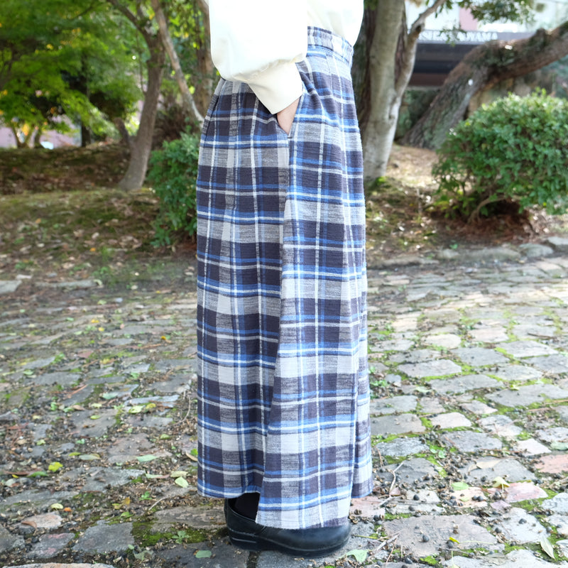 D.M.G　マキシ丈スカート　17-0530T ブルーチェック