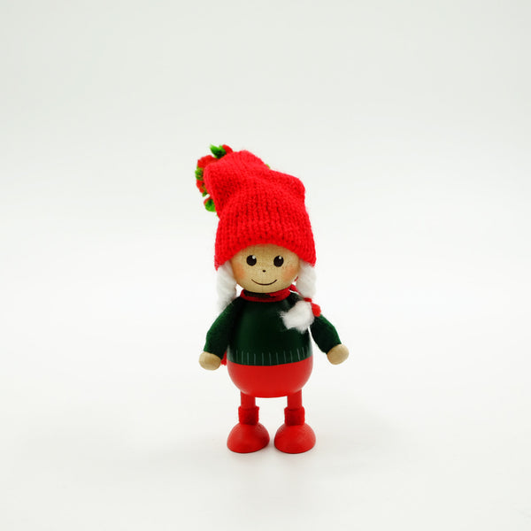 Nordika Nisse ノルディカニッセ 緑のセーターの胴長の女の子　ツインズ　木製人形