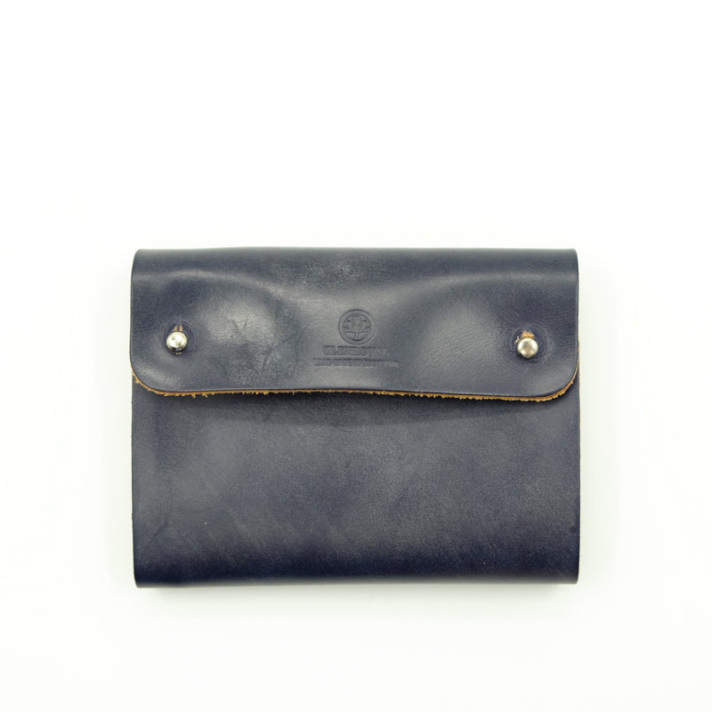 GLENROYAL グレンロイヤル キャンバス×フルブライドルレザーロングウォレット“CANVASWALLET S”　折り財布　NAVY×BLACK