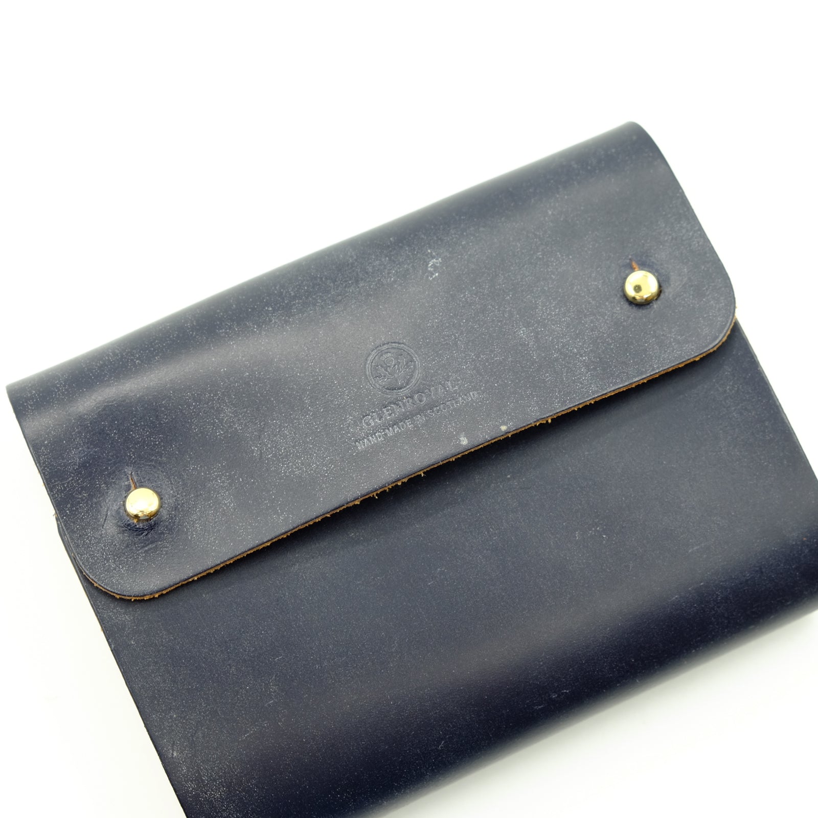 GLENROYAL グレンロイヤル キャンバス×フルブライドルレザーロングウォレット“CANVASWALLET S” 折財布 NAVY×BE –  Osmund Drive