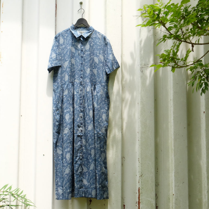 SOIL ソイル NSL26063 80s VOILE LEAF & FLOWER PRINT REGULAR COLLAR