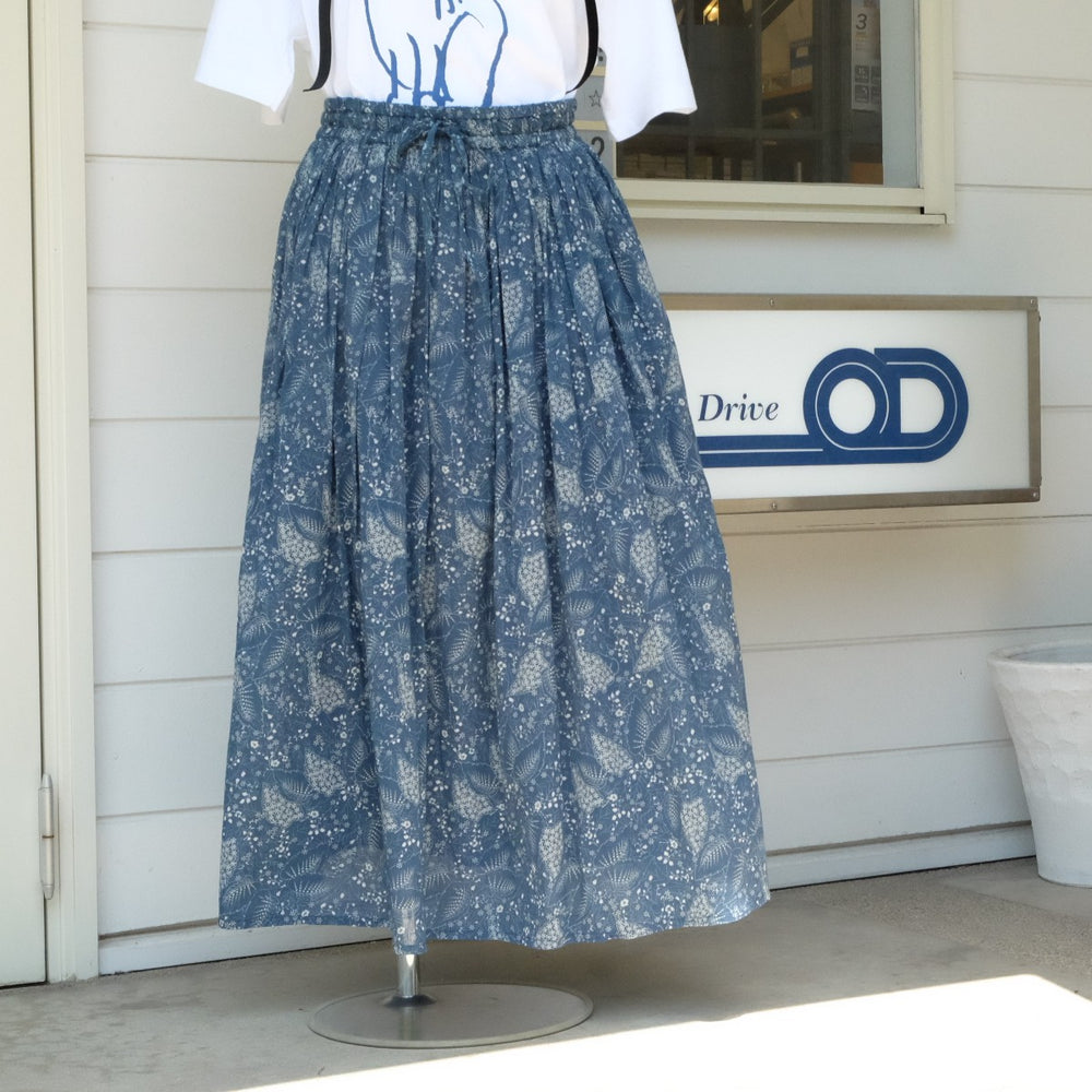 SOIL ソイル NSL26065 80s VOILE LEAF & FLOWER PRINT GATHERED SKIRT