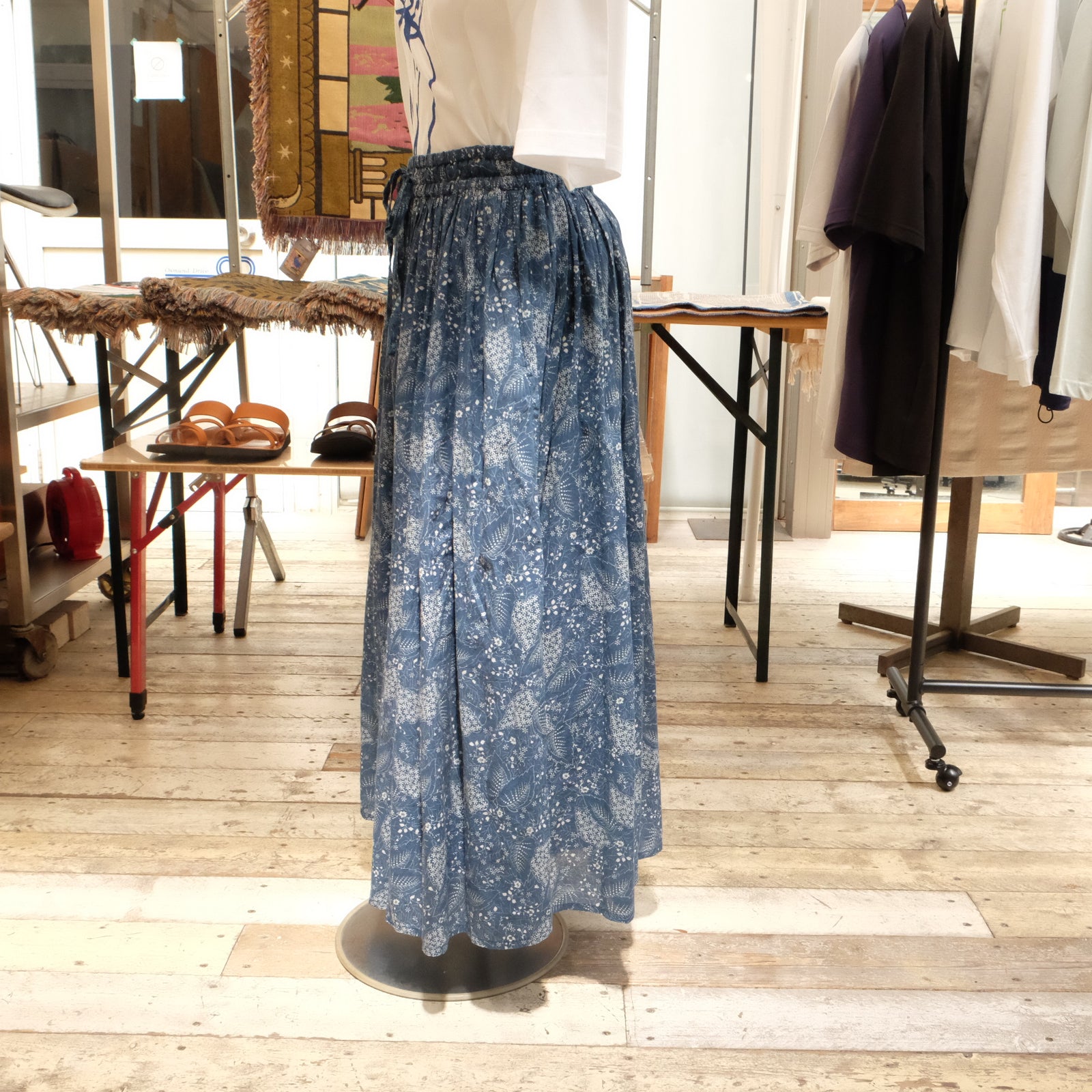 SOIL ソイル NSL26065 80s VOILE LEAF & FLOWER PRINT GATHERED SKIRT