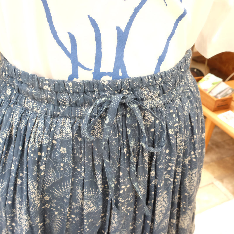 SOIL ソイル NSL26065 80s VOILE LEAF & FLOWER PRINT GATHERED SKIRT