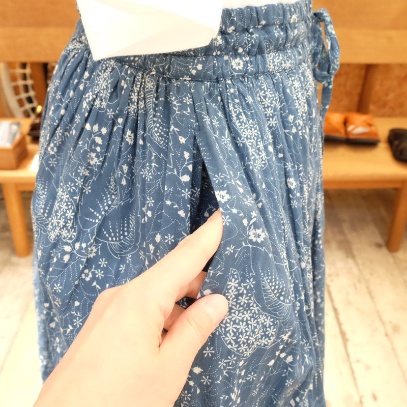 SOIL ソイル NSL26065 80s VOILE LEAF & FLOWER PRINT GATHERED SKIRT