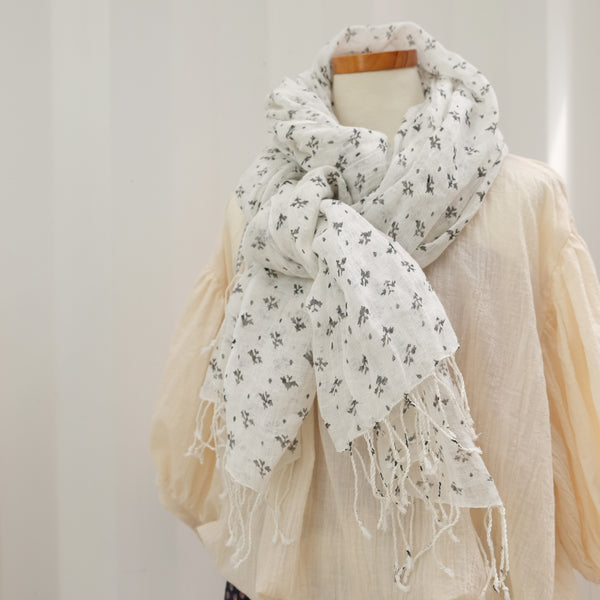SOIL　NSL21093 LINEN BLOCK PRINT STOLE　ストール
